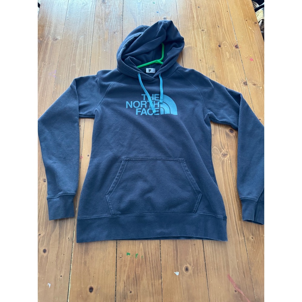 The North Face Womens Regular S P Hoodie Pullover Dark‎ Blue Logo Pocket